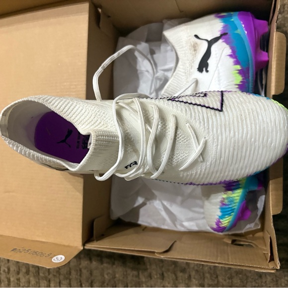 Puma Future Cleats - White with Purple and Blue Accents - Picture 6 of 14
